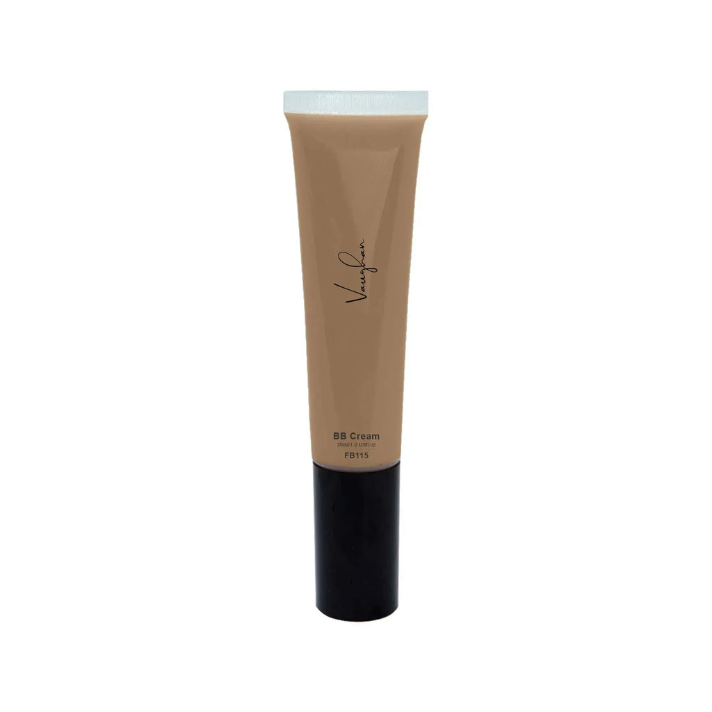 Tube of BB cream with a black base on a white background