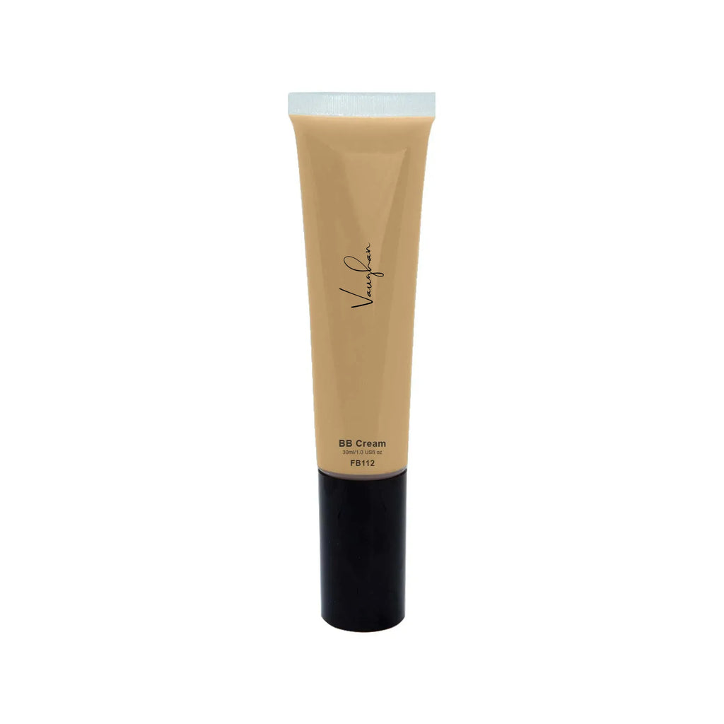 Tube of BB cream with a black base on a white background
