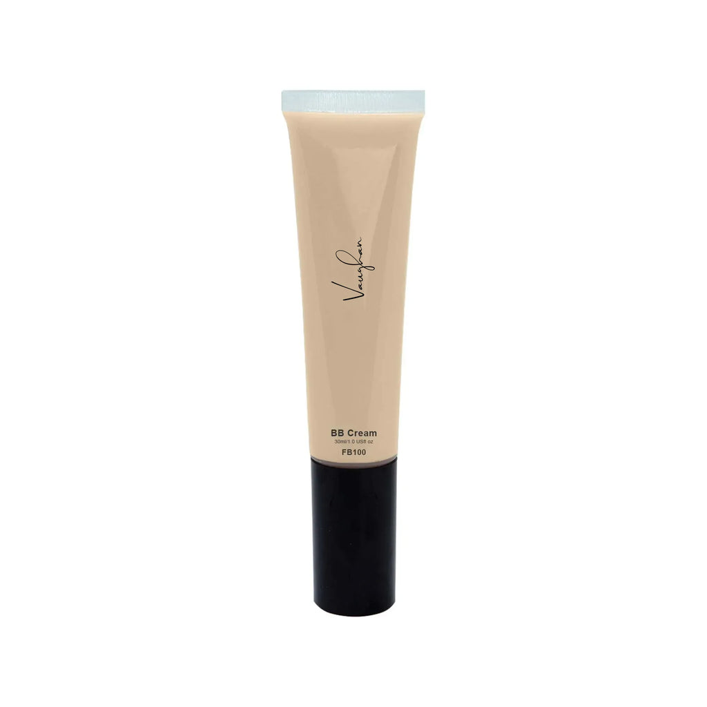Tube of BB cream with a black base on a white background