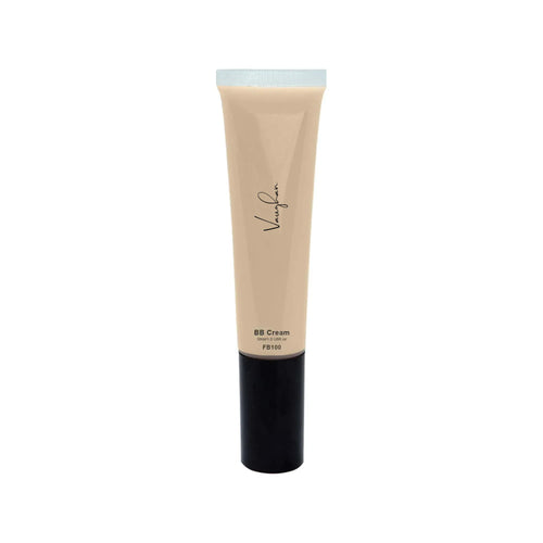 Tube of BB cream with a black base on a white background